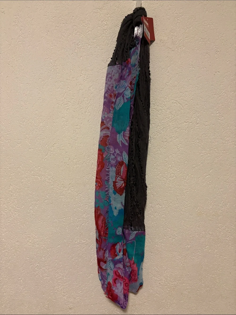Mossimo Supply Co. Floral Wrap Scarf in Teal, Purple & Black
